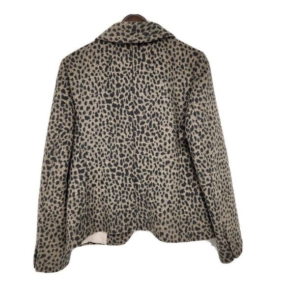 Loft Ann Taylor Womens Cheetah leopard Print Blazer Jacket Wool Blend SOFT LINED - Picture 9 of 11